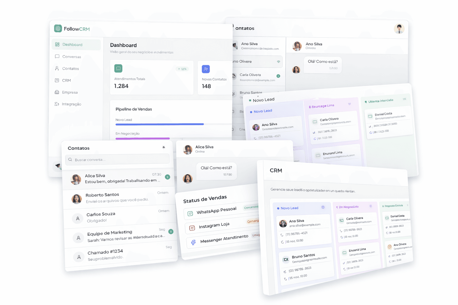 Dashboard do Follow CRM